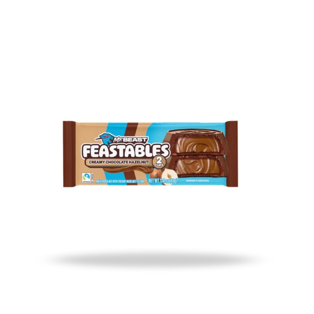 Mr Beast Feastables Cups Creamy Chocolate Hazelnut 24 x 40g