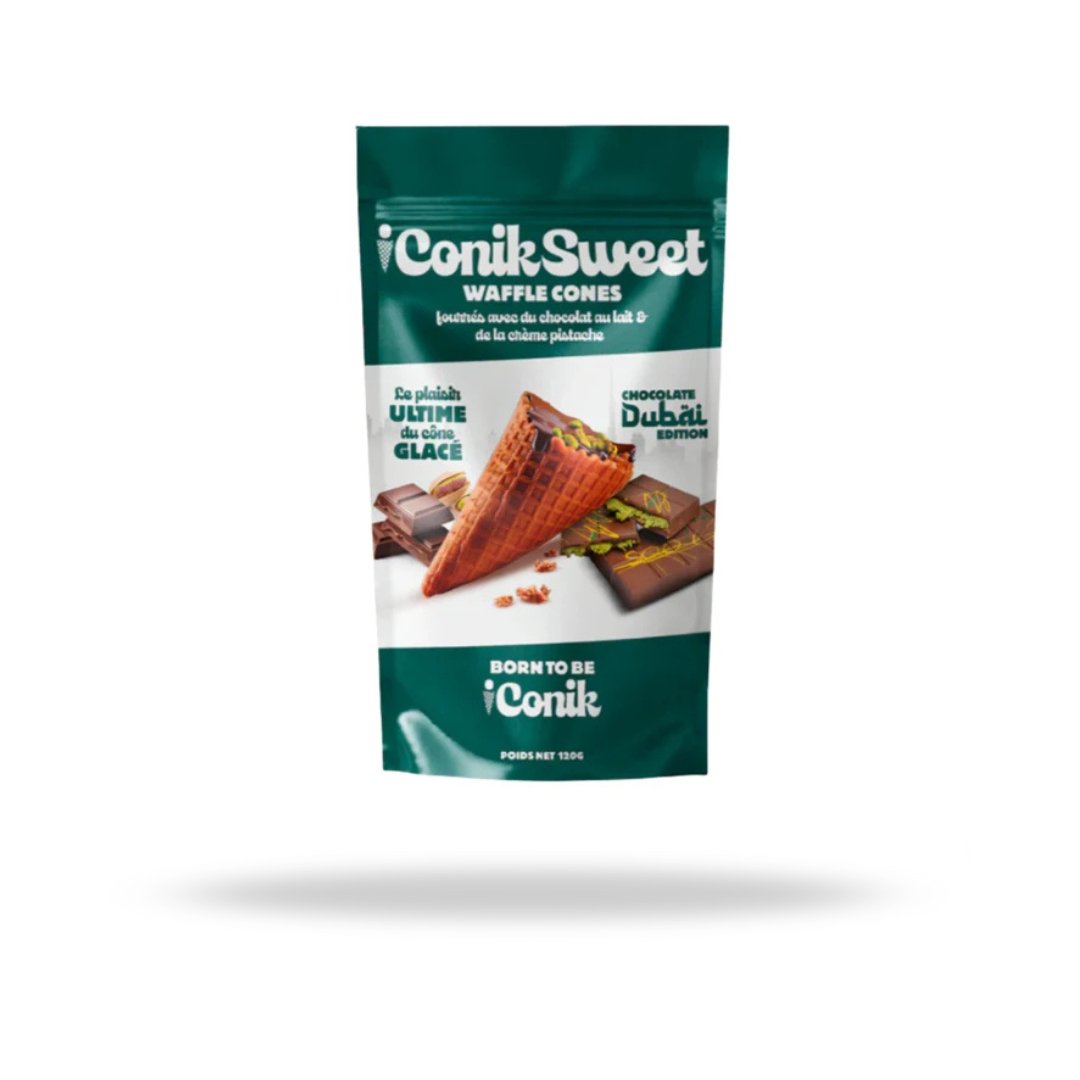 Iconik Sweet Waffle Cones - Chocolat DUBAÏ
